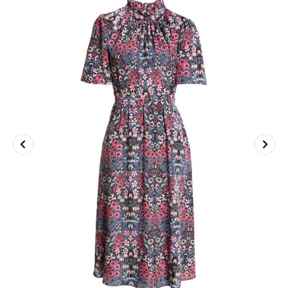 Julia Jordan Ruffle Neck Flutter Sleeve A-Line Dress 4 - Picture 7 of 16